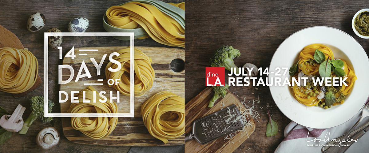 Los Angeles restaurant week digital banner foodie la Food  campaign summer custom type