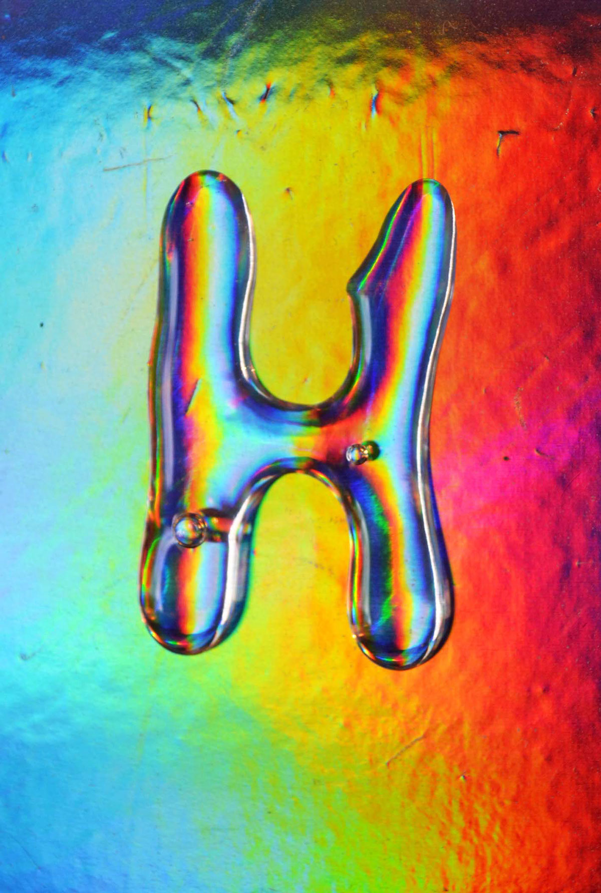 hologram holographic type font Glue experimental