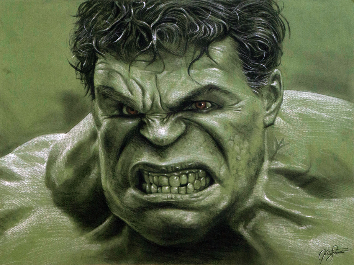Hulk mark ruffalo Avengers age of ultron kreg franco charcoal Fan Art Bruce Banner angry Emotional rage