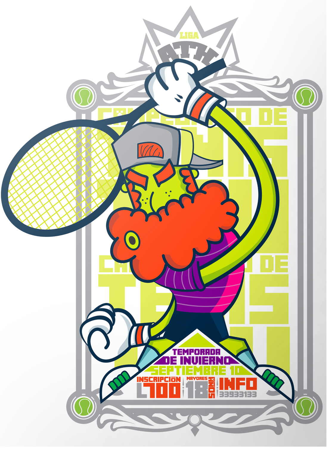 tenis tennis sport deporte draw orange beard stubble Racket