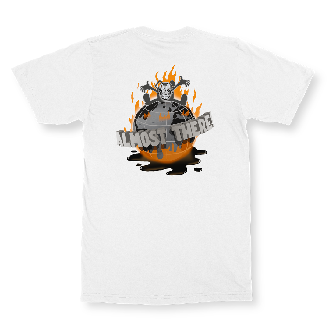 burning fire ILLUSTRATION  jerrycan pessimism pessimist cartoon Clothing shirt t-shirt
