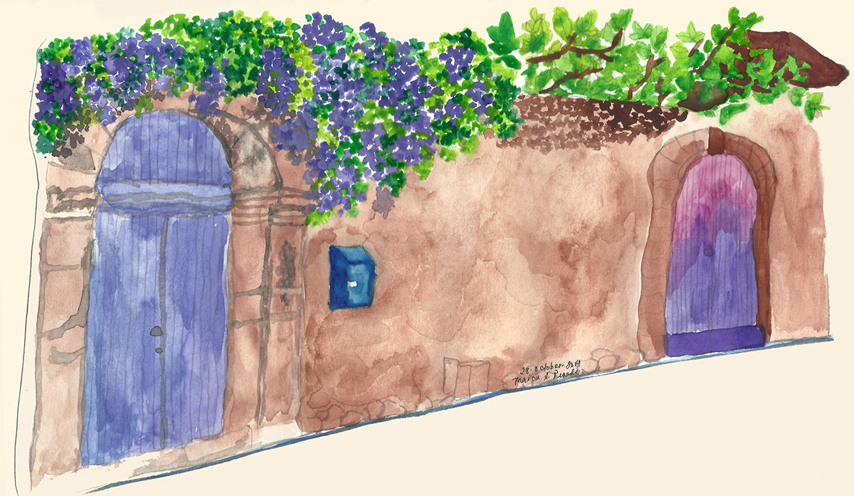 Flowers bloom wall sketch Nature