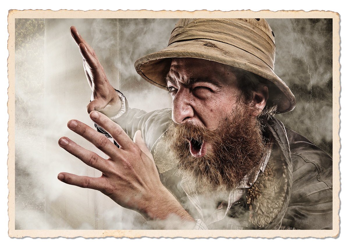 photomanipulation  photoillustration adventure  Explorer beard  photostory jungle  dream