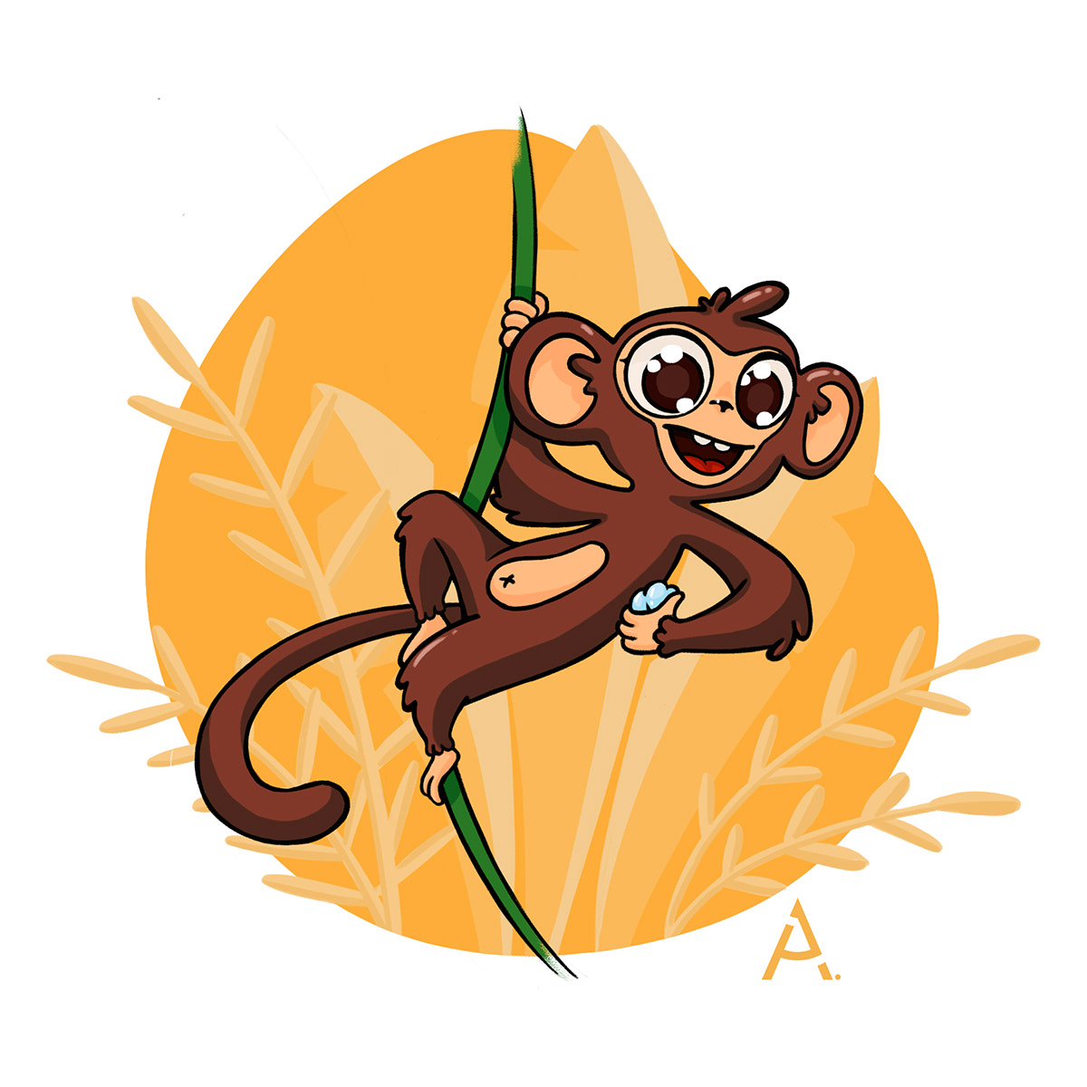 Small monkey. Детеныш обезьянки. Бебезянка.