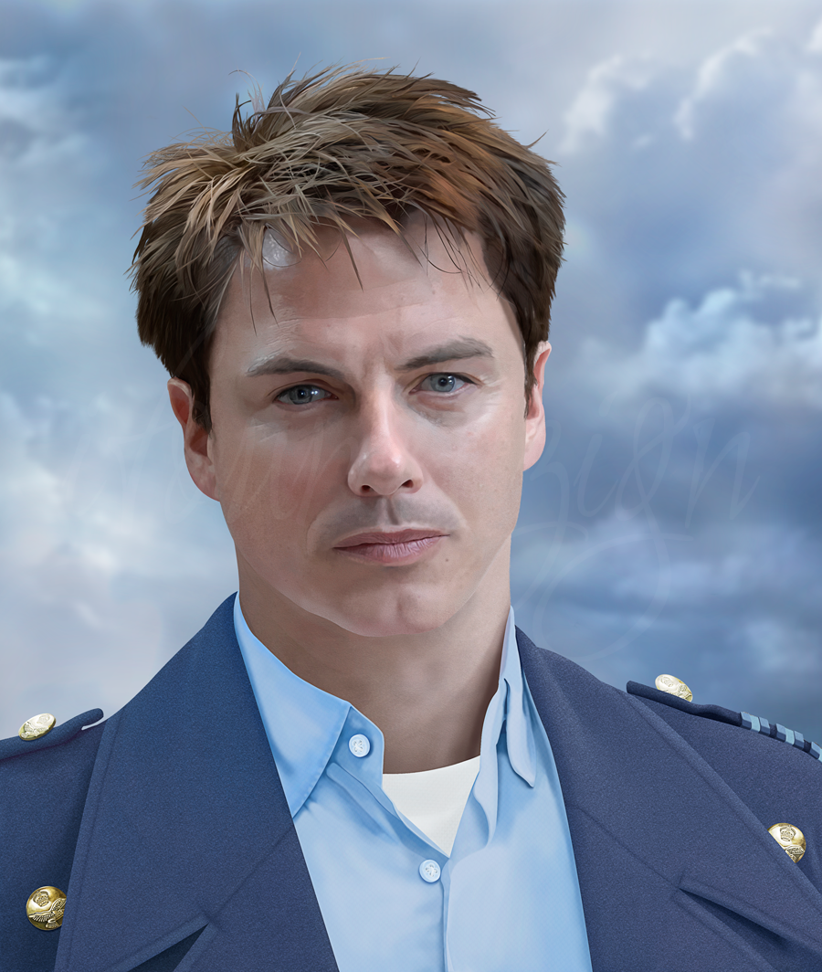 Doctor Who Torchwood Fan Art Captain Jack Harkness John Barrowman digital portrait celebrity portrait tv series ifourdezign jack harkness