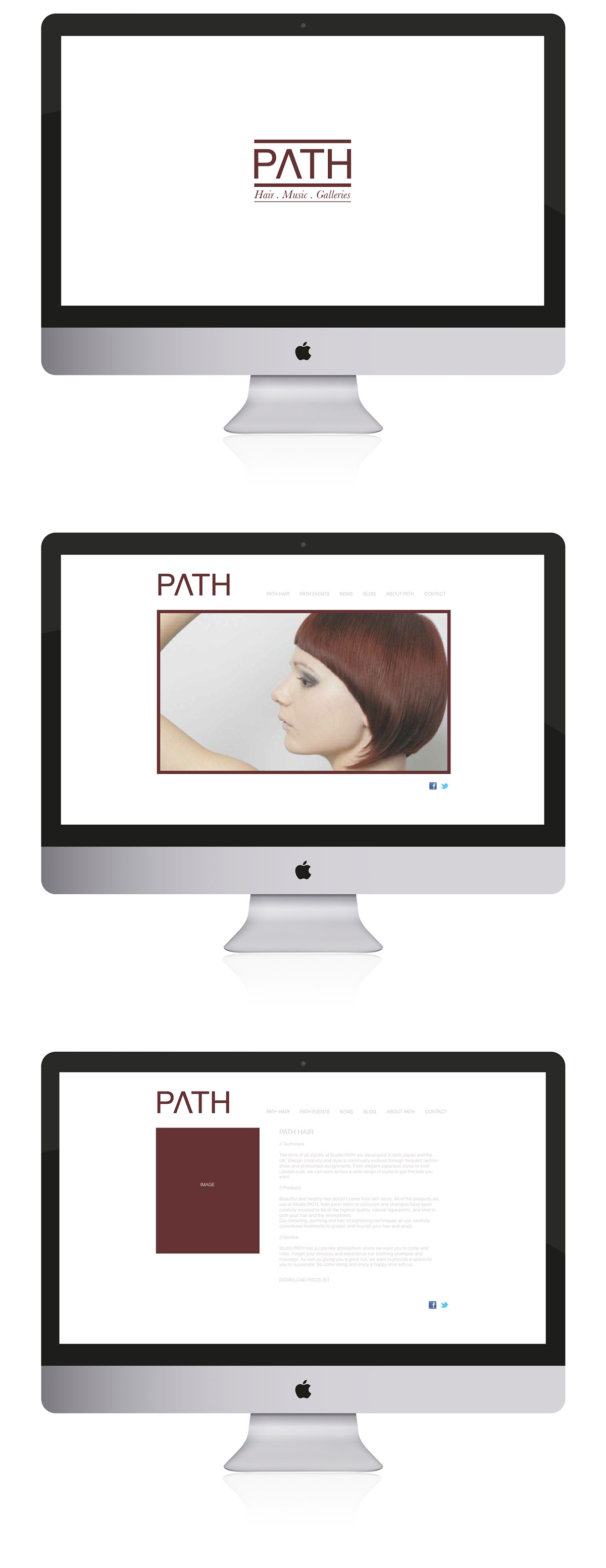 hair salon web designing UI Events bethnal green Illustrator beauty