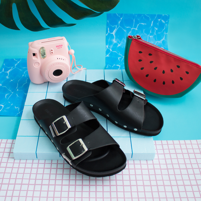 shoes Birkenstock Donuts summer Tropical styling  Sandals water nasty gal still life Prop Styling watermelon Pineapple