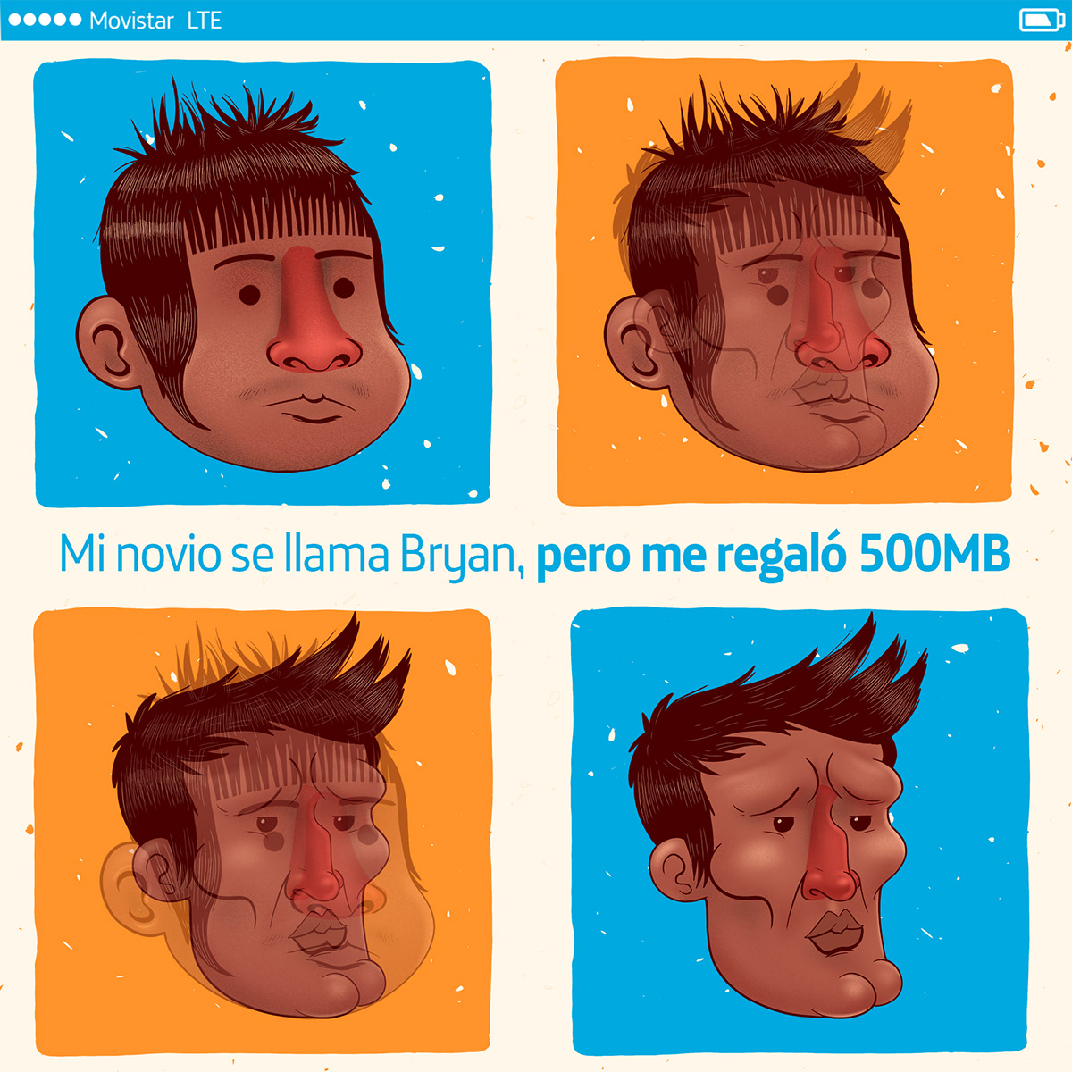 movistar Ecuador celulares digital facebook Desmuncubic redes sociales ilustracion animacion phone