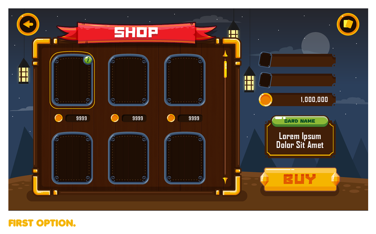 ios game mobile pip panic android game interface UI vector illustrration