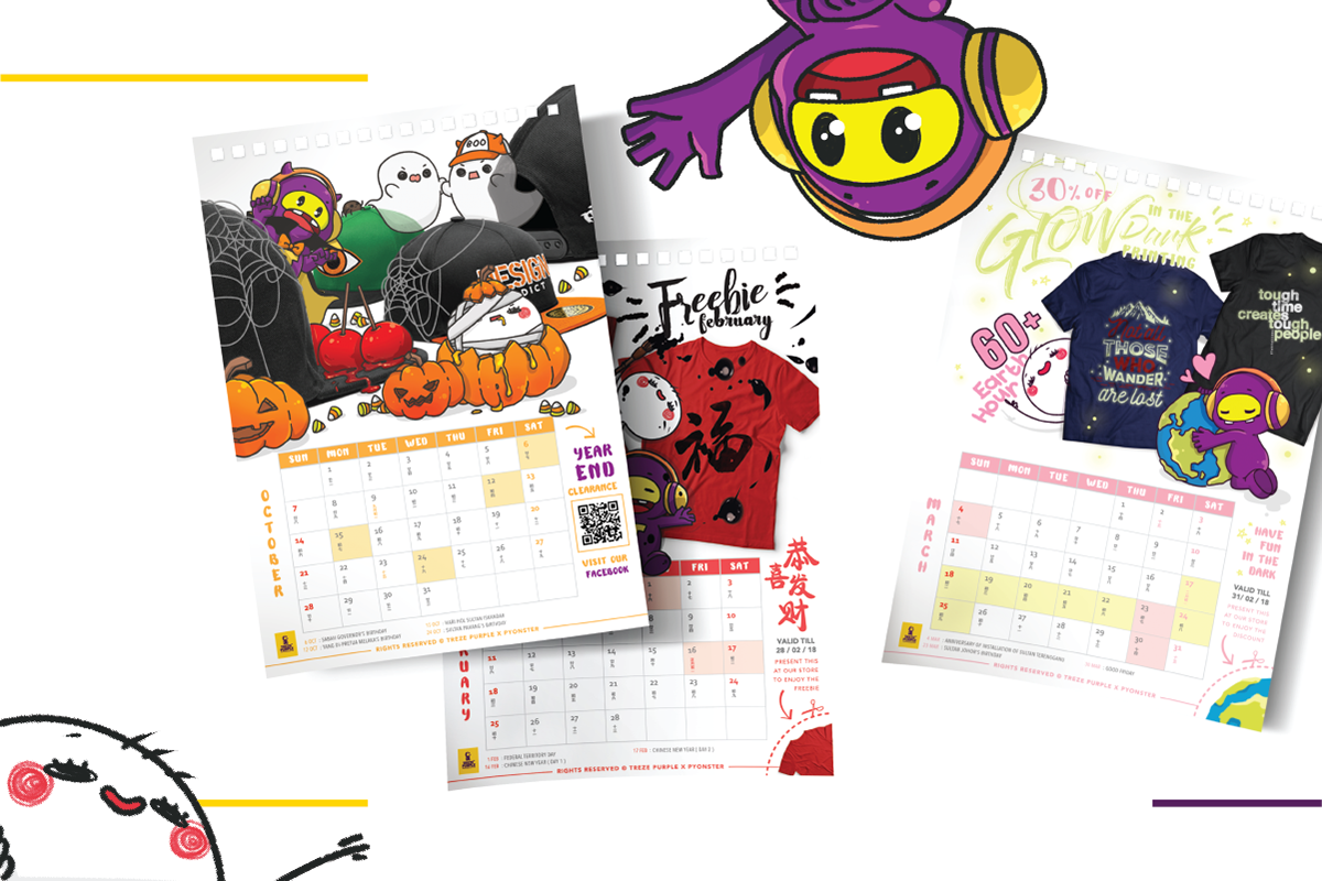 calendar design Mascot Character graphic design  Collaboration interactive ILLUSTRATION 