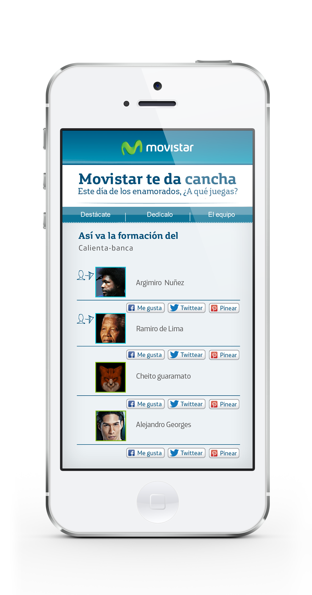 venezuela movistar facebook Web app interactive Valentine's Day