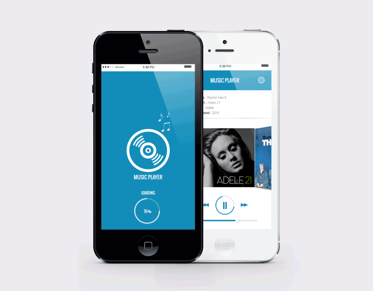graphic UI ux interaction design photoshop Music Player app appstore ios windows8 smartphones iphone 5 iphone 5s