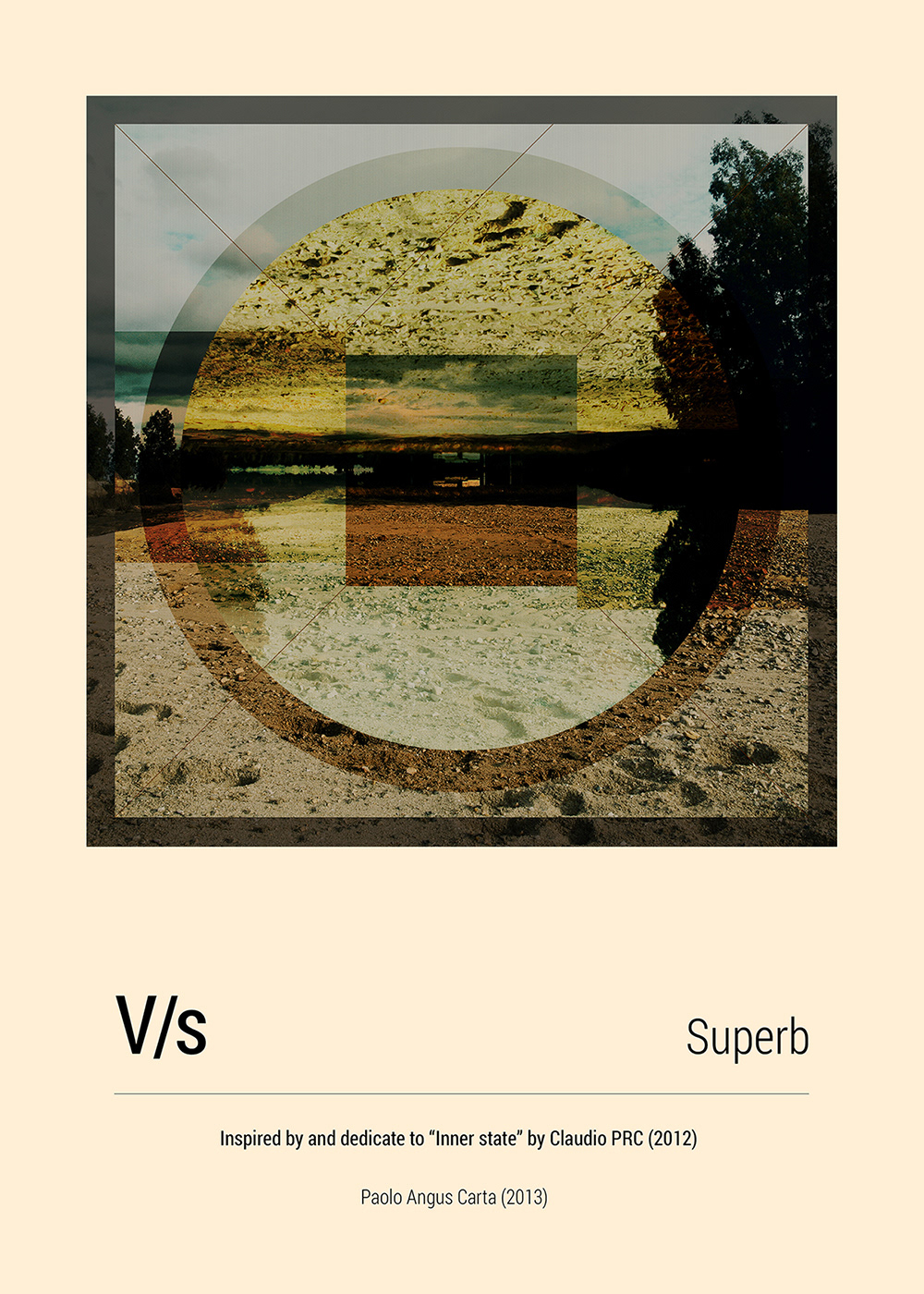 versus digital electronic sounds Claudio PRC Landscape graphic sardinia inner state techno conceptual Project cover Space 