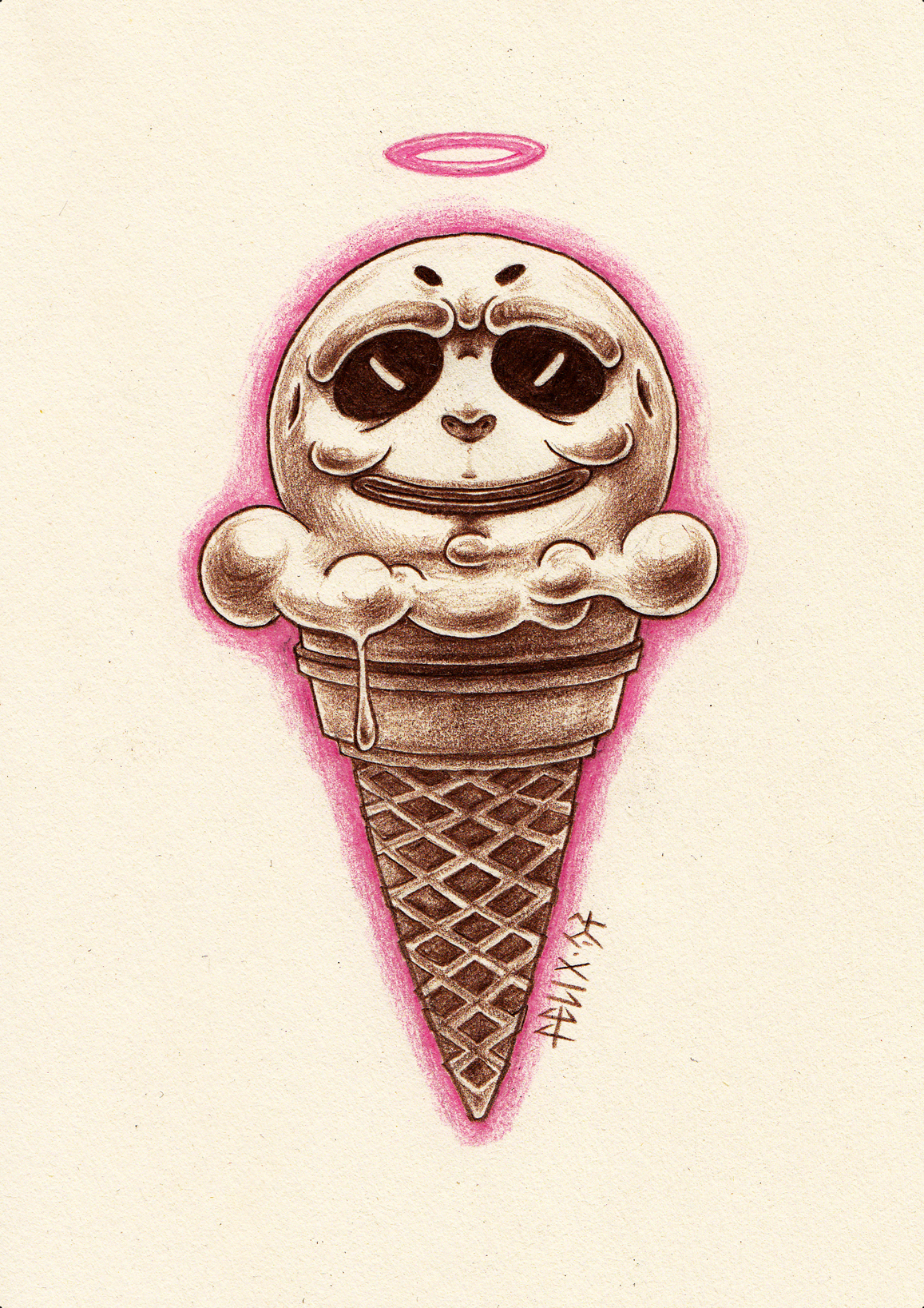 cartoon ice cream sketch pencil paper me pink