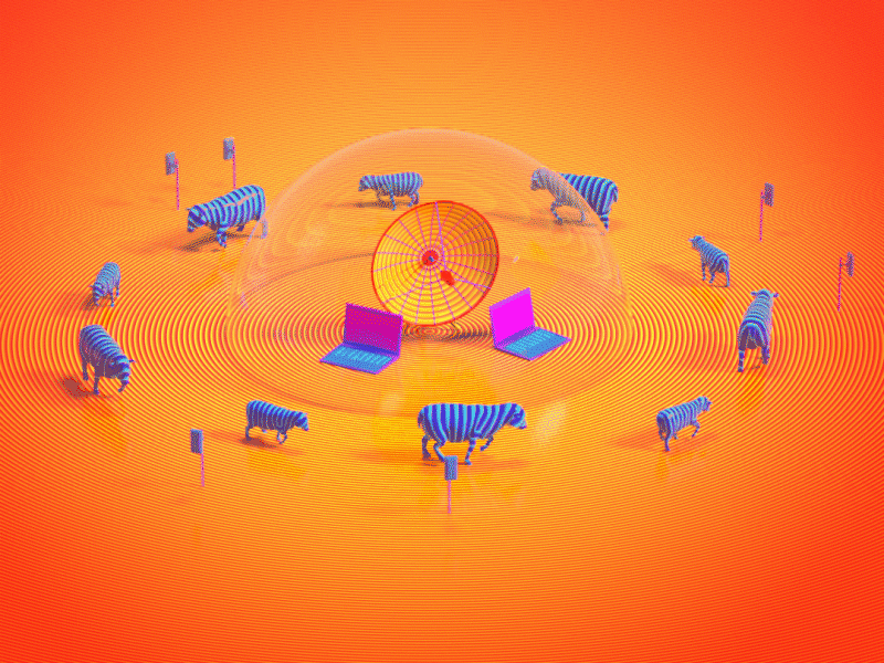 animation  c4d concept Creative Director future ILLUSTRATION  mass motion graphics  Octane Render privacy sci-fi sheep surveillance tracking