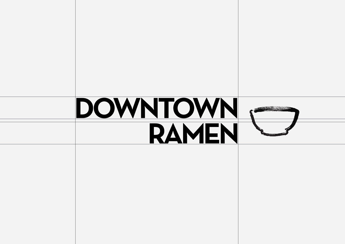 downtown ramen ramen noodles japanese brand Corporate Identity logo neon