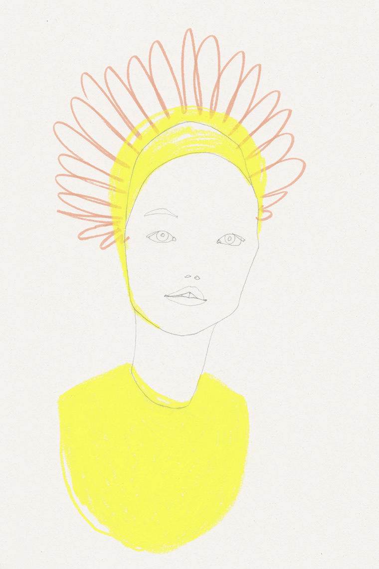 girl Theatre Pastels pencil portrait mask