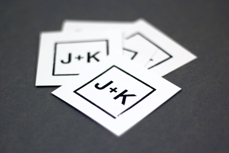 stationary J + K Identity Design design logo