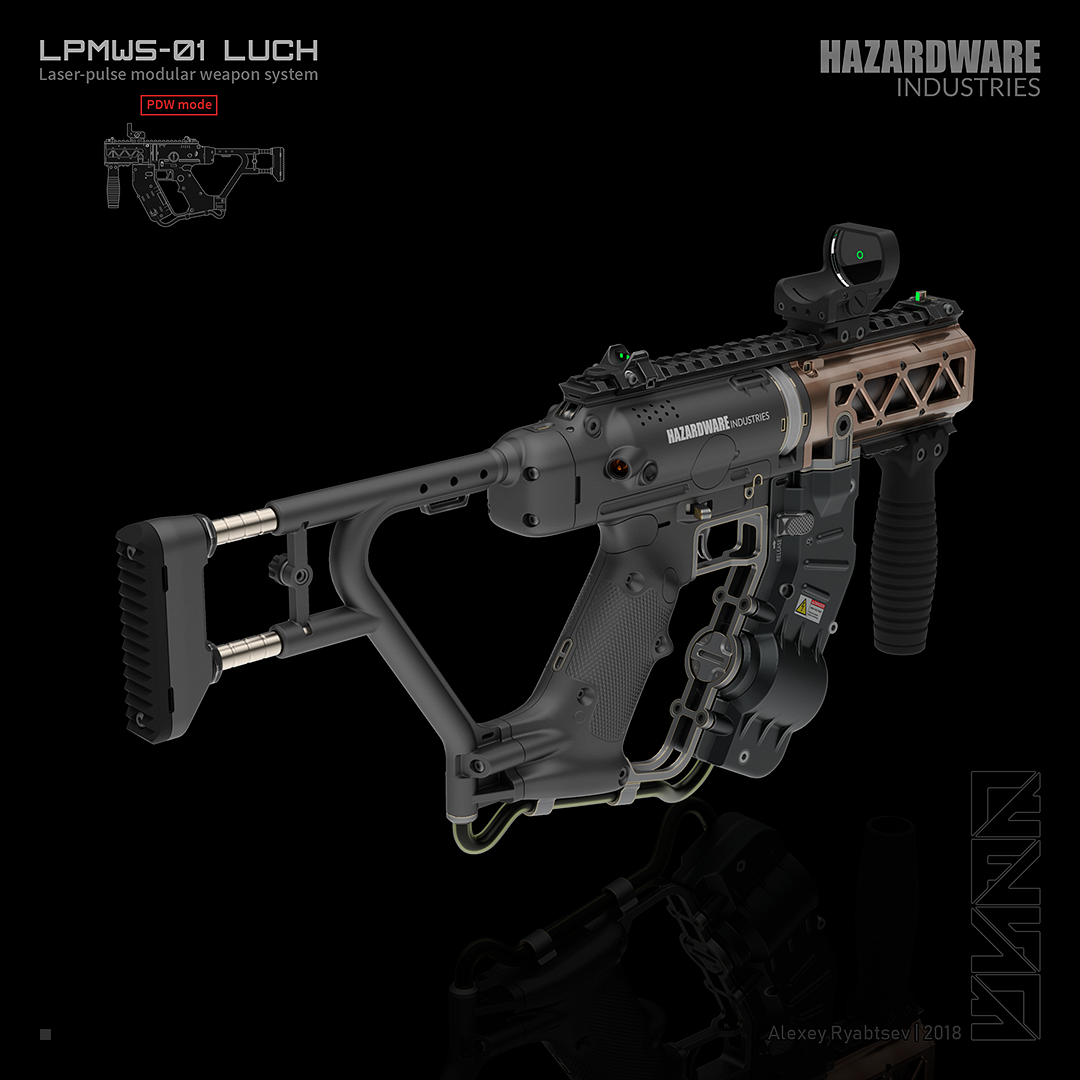 3dsmax keyshot Gun Weapon Scifi HardSurface hexeractdesigncontest1