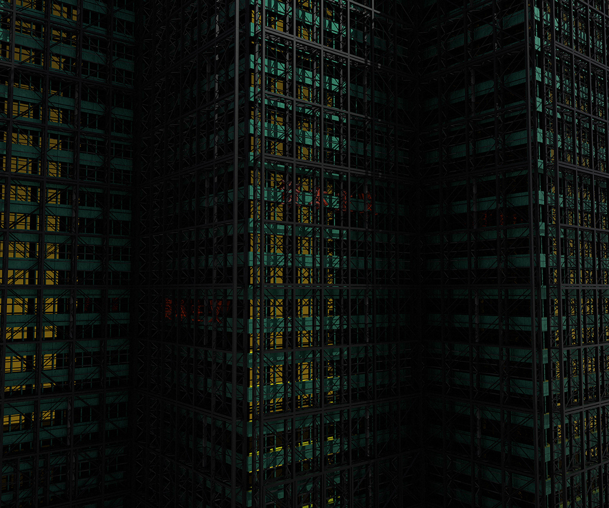 CGI chinese Cyberpunk fog lights neon night Nightscape Urban fine art