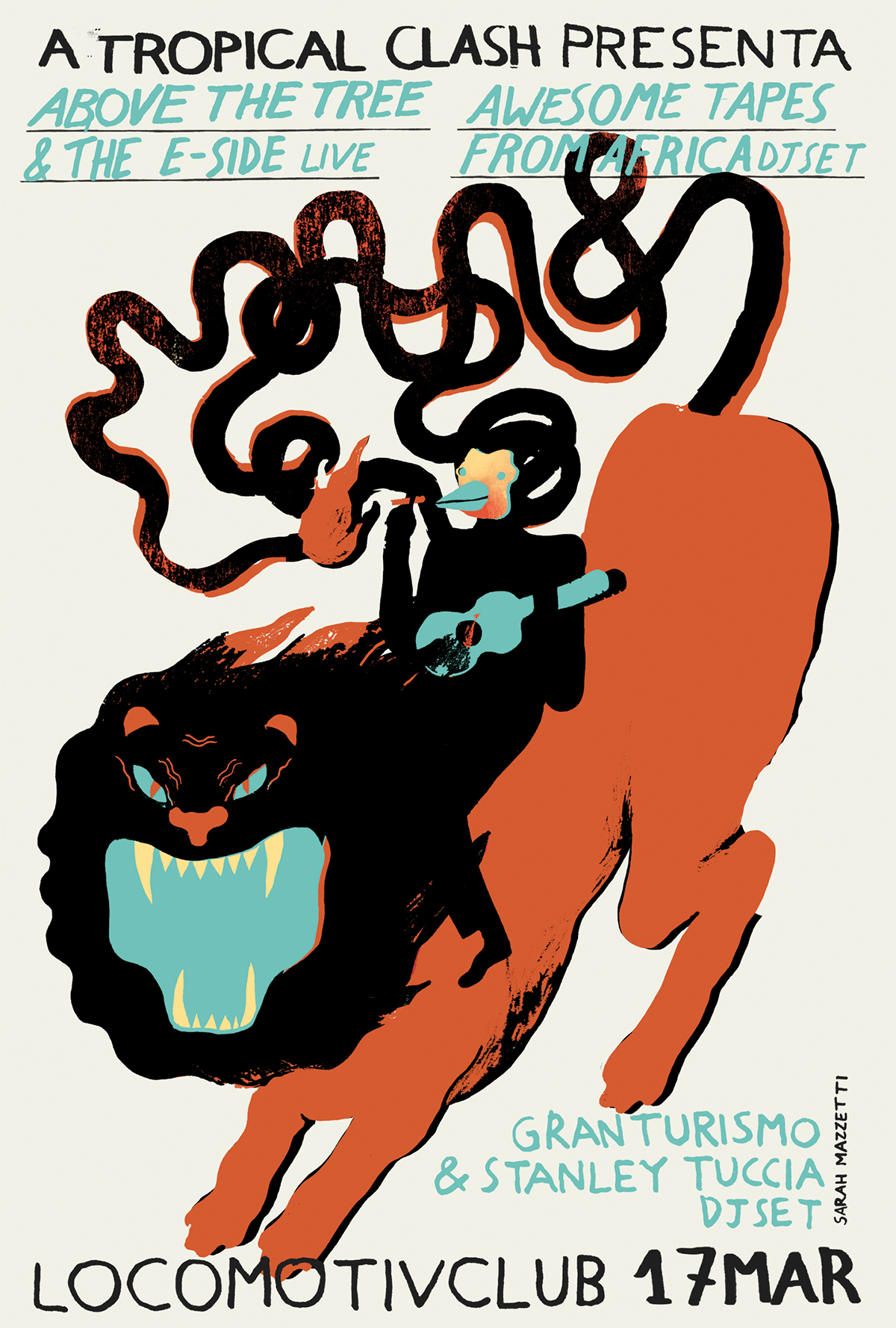 Poster Design  Illustration  locomotiv club  lettering   graphic design  sarah mazzetti