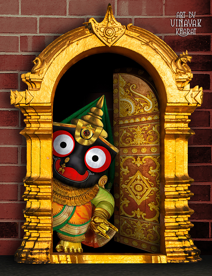 Digital Art  jagannath   indian ILLUSTRATION  Hindu God Character design 