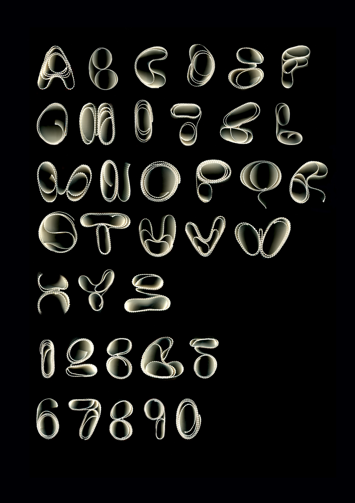 Adobe Portfolio font type paper scanner light chaneled Tyography