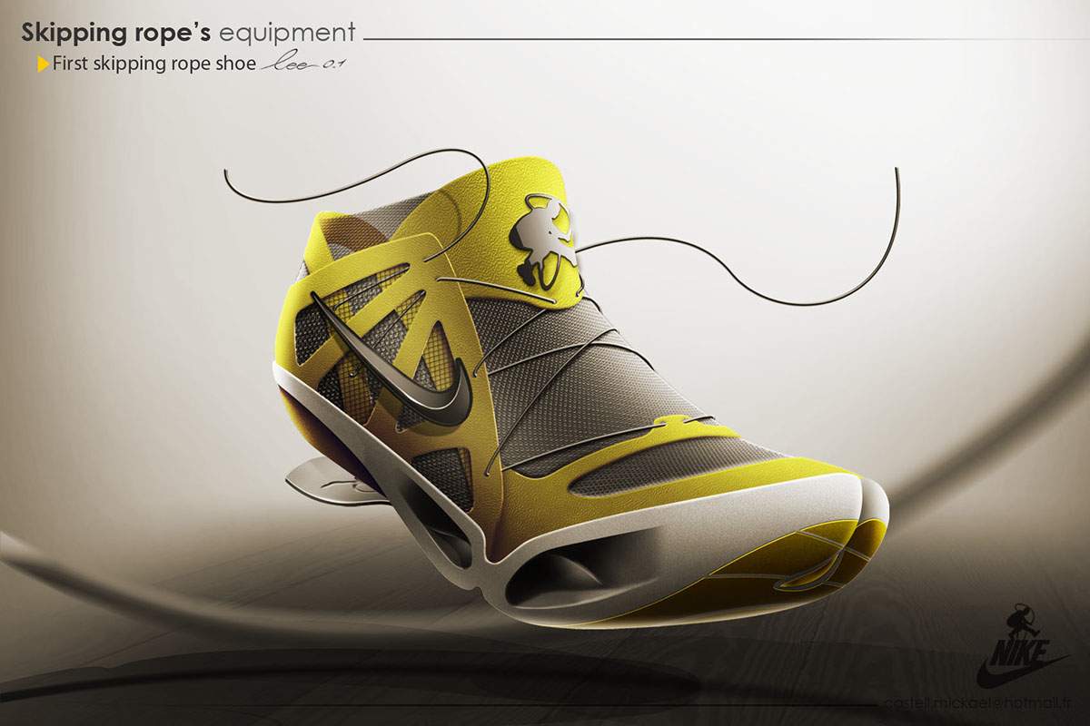 Skipping rope footwear sport sketches rendering design technical shirt  kit Nike equipment