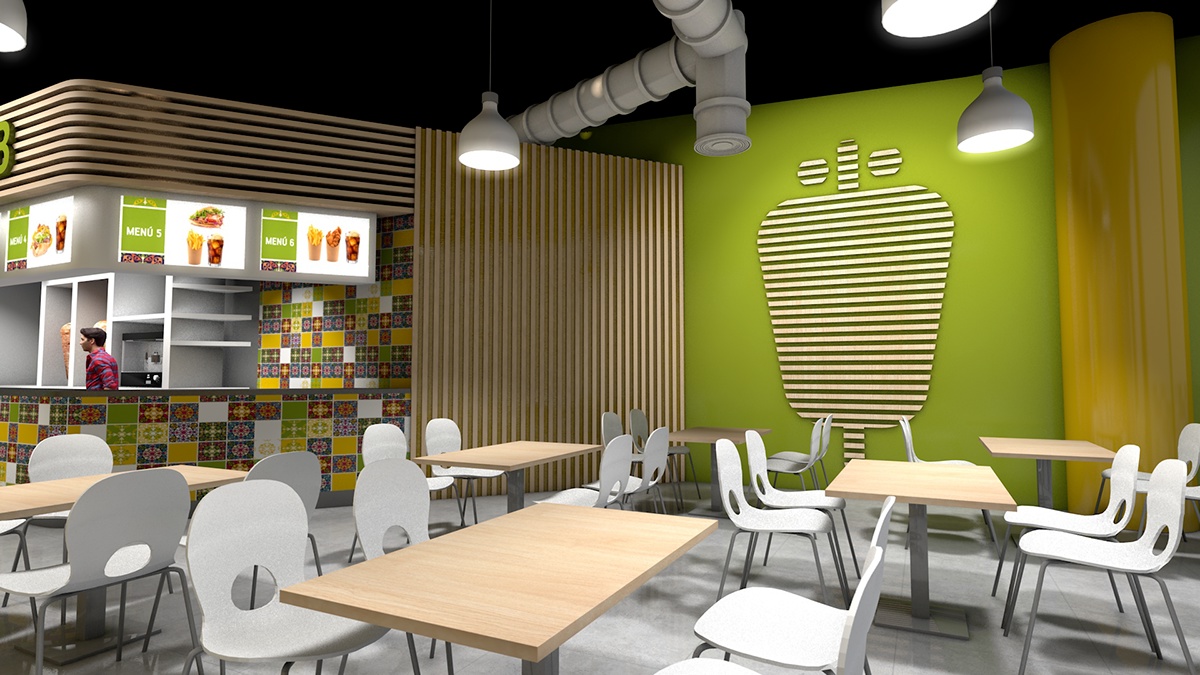 doner kebab fresh food Interior design Diner kebab mall design mall