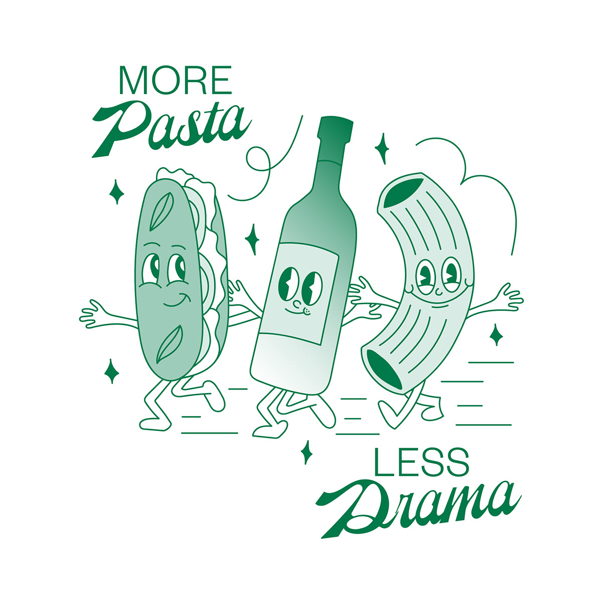 Tshirt Design tshirt Lisbon italian Italian food Pasta panini wine cartoon