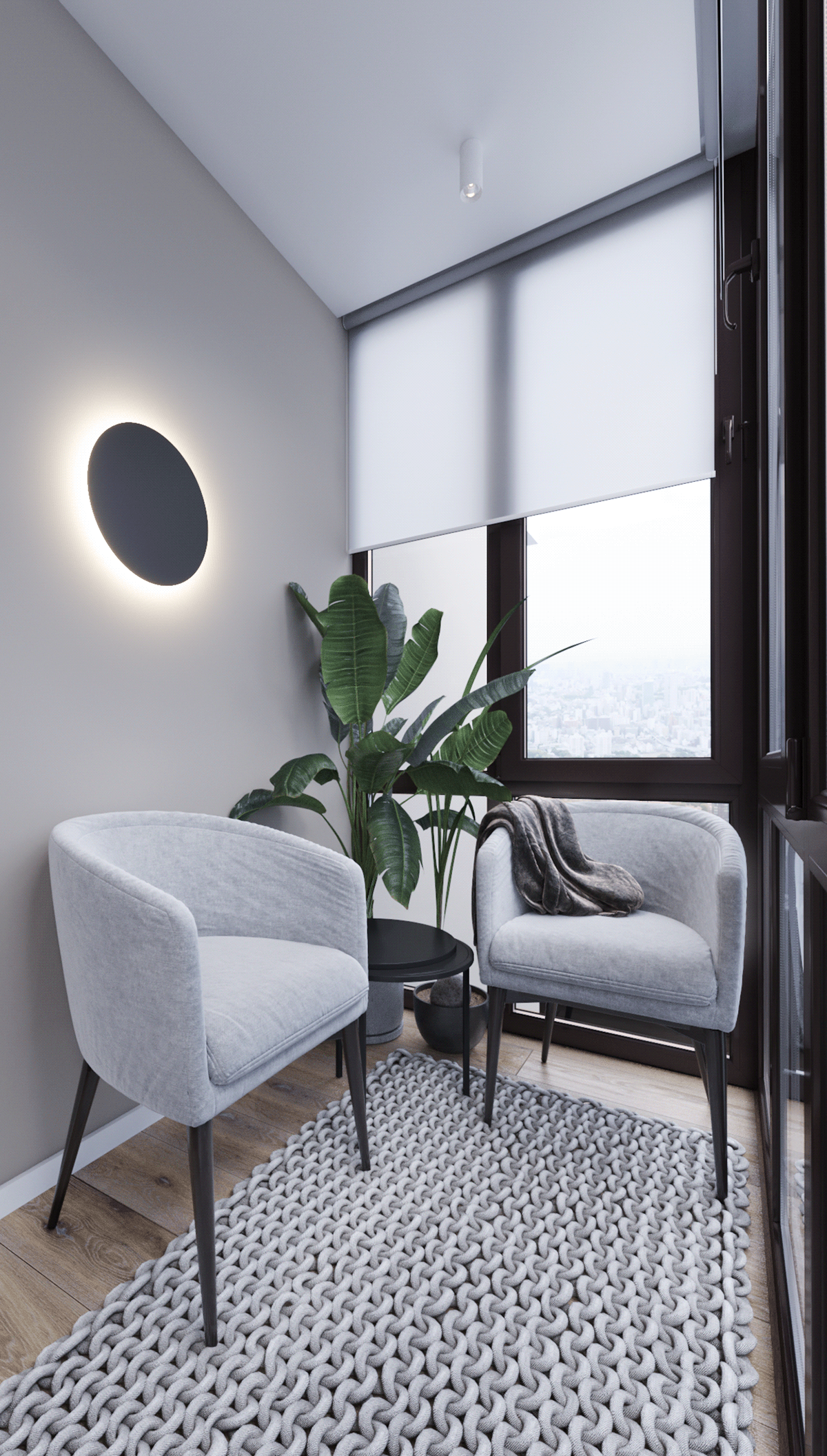 Dark interior design Interior apartment livingroom Minimalism Render visualization