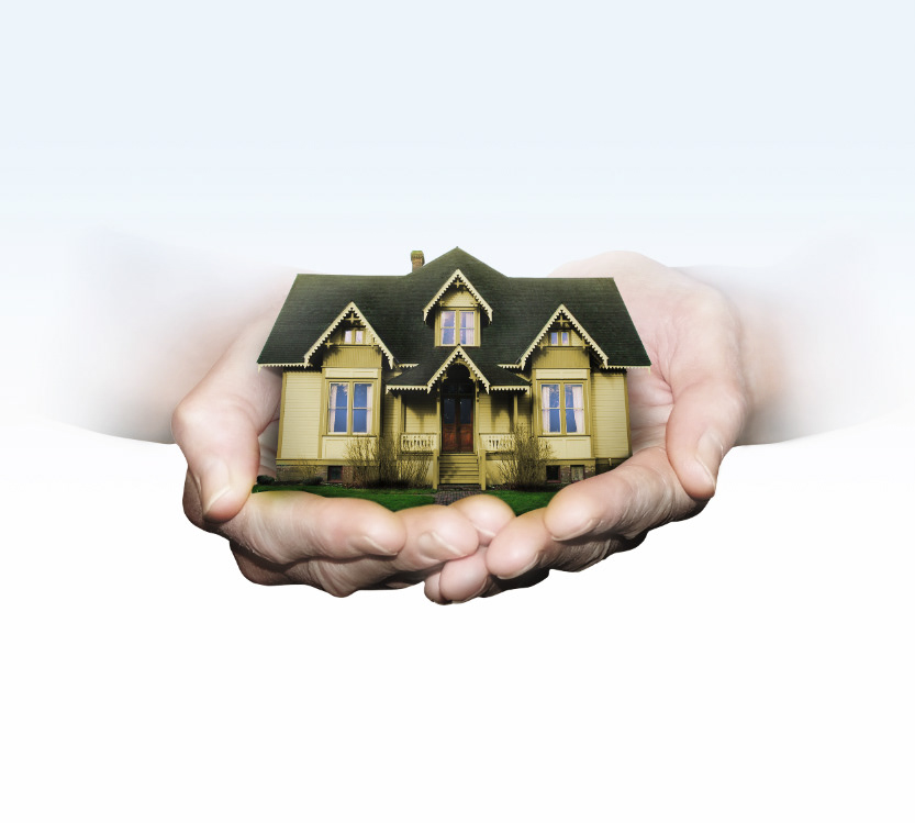 postcards  ad photo manipulation photomanipulation home house realty real estate ownership Goals hands