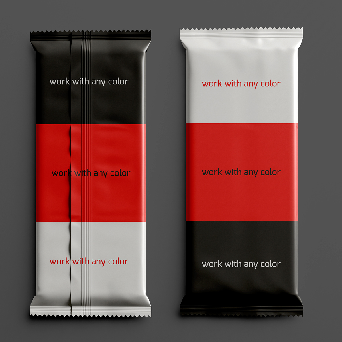 chocolate Label mock-up snack film bag foil Food 