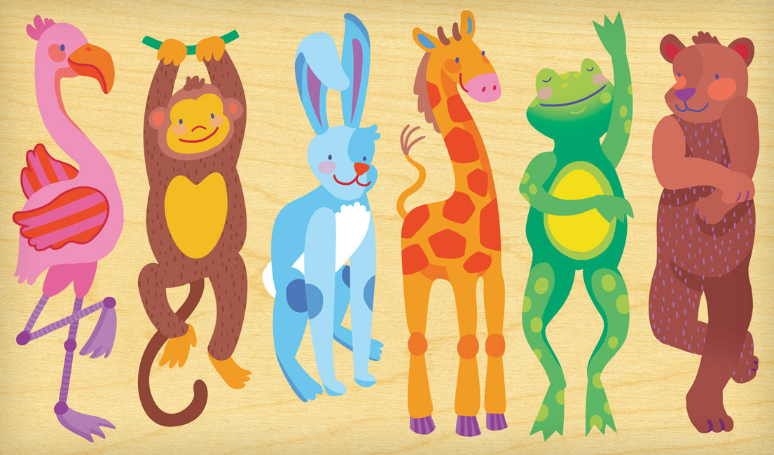 children's toys puzzles blocks farm illustration safari illustration Shure Products Crisenbery