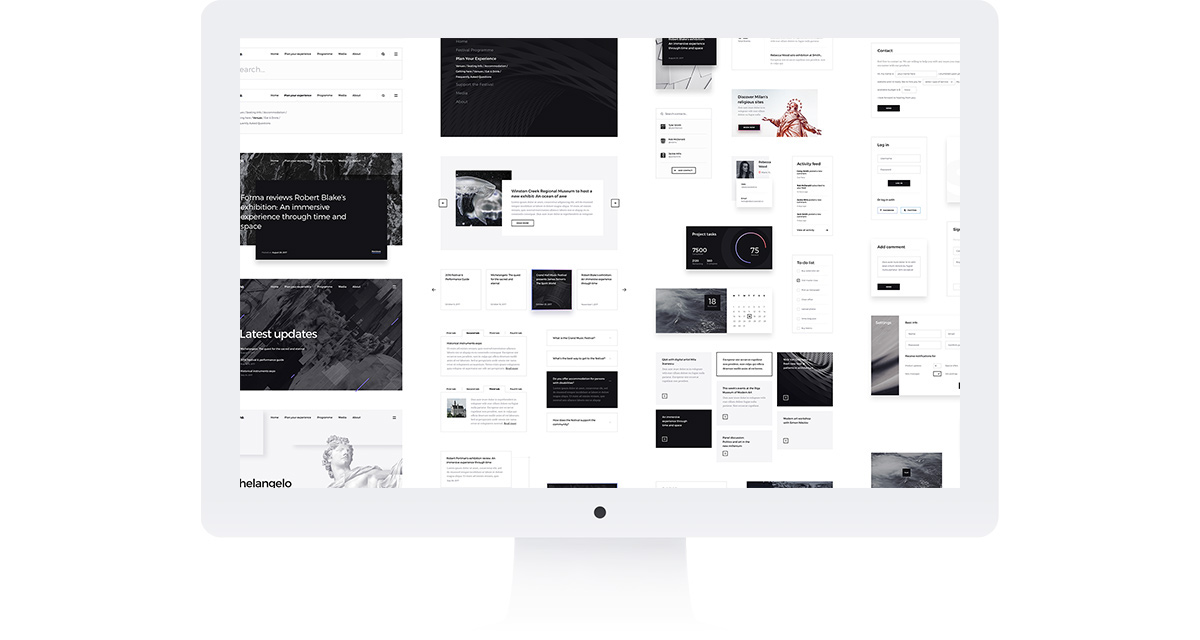 UI kit Web Website ux minimalist psd Interface modern White