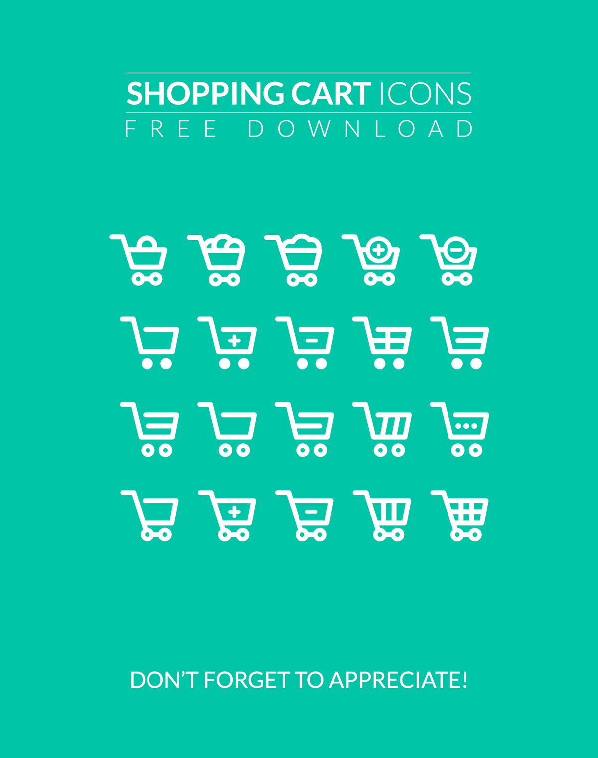 icons flat free Shopping cart