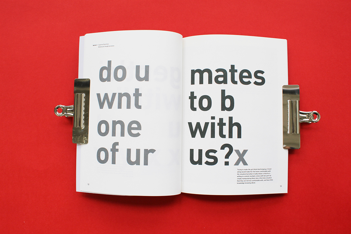 book print editorial distortion taboo graphic design  typography   red magazine branding 