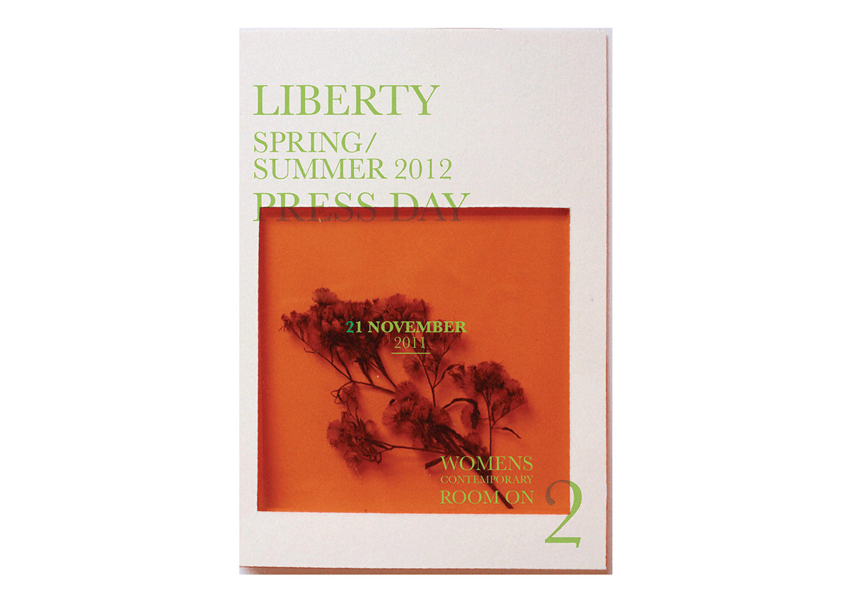 Invitation  fashion  event  liberty London  graphic design  Dried Flower