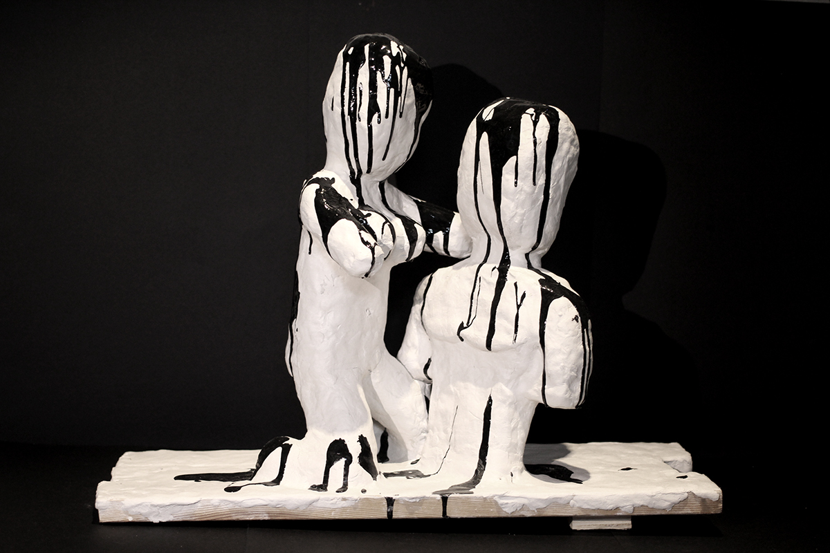 sculptures White black ink art artworks Blackbook filmproject milano