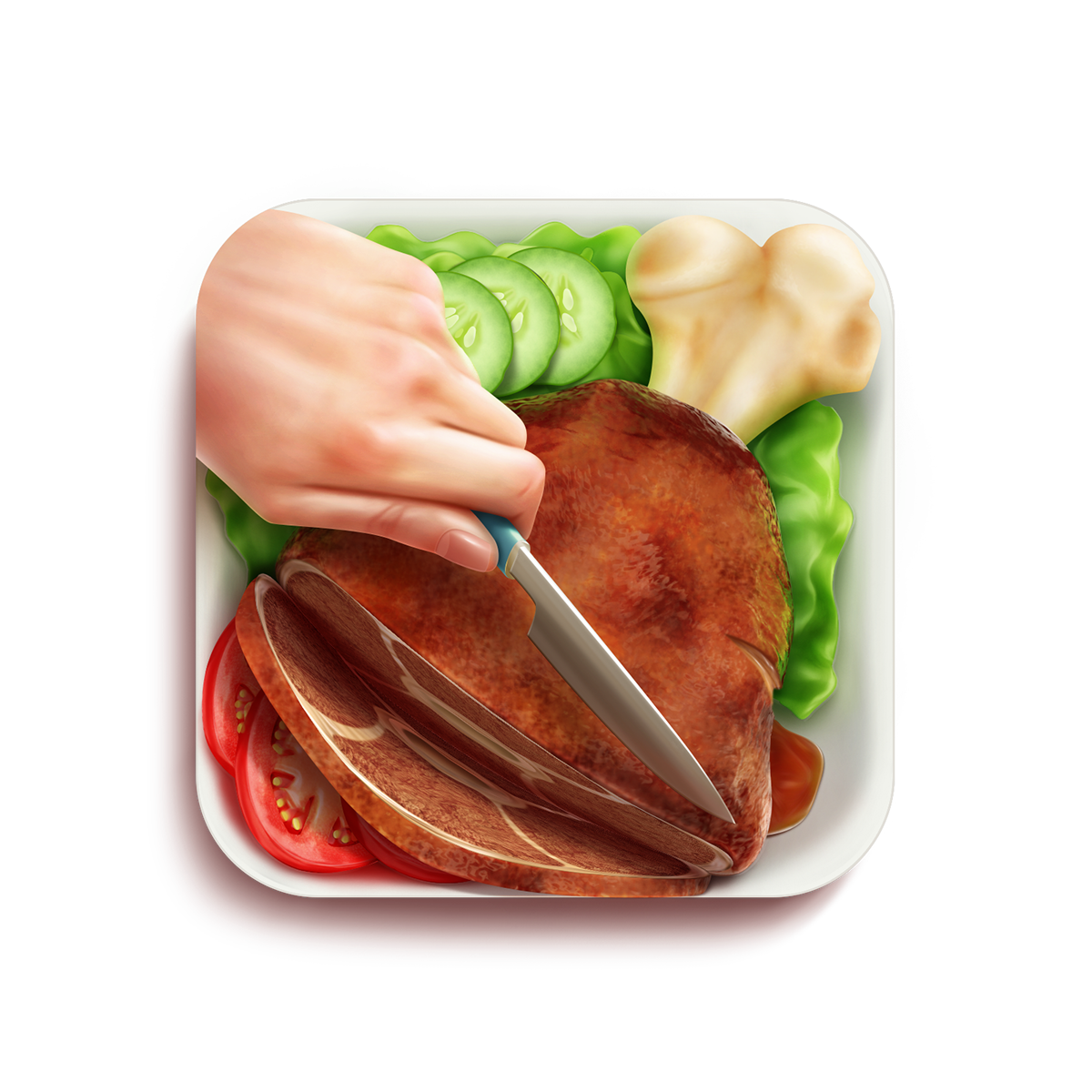 Food  app Icon Proces