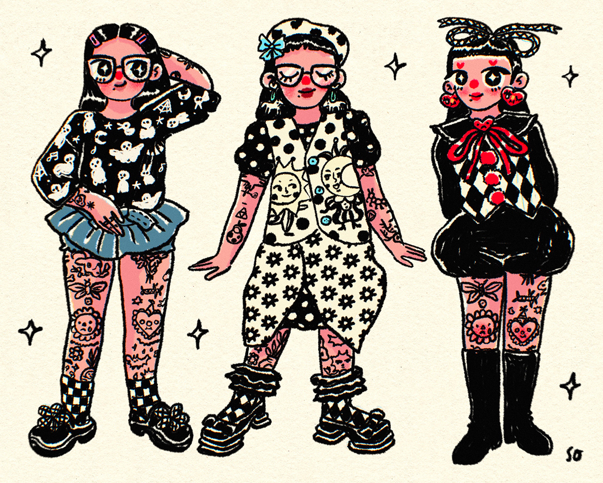 alt fashion goth clowncore nonbinary queer cute kawaii Style Fashion 