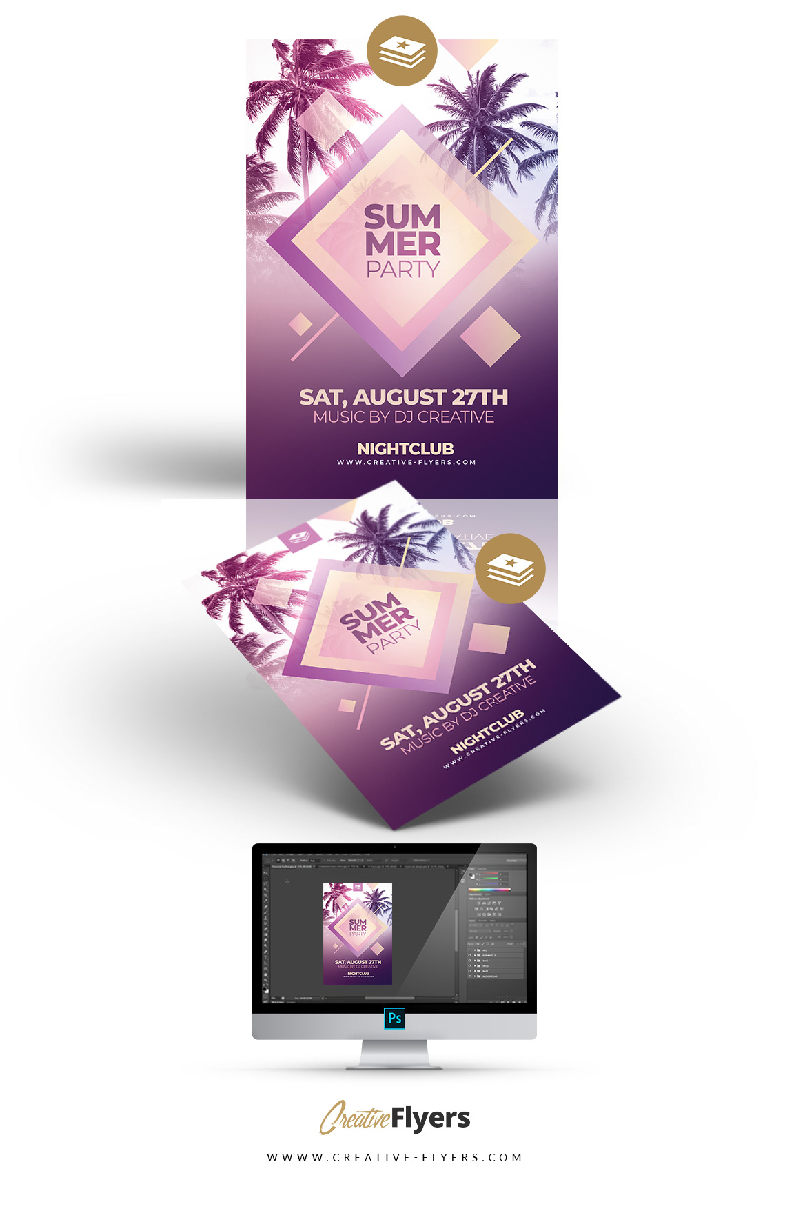 summer free psd flyer templates free FREE flyer freebies free flyer party Summer party beach party music flyer