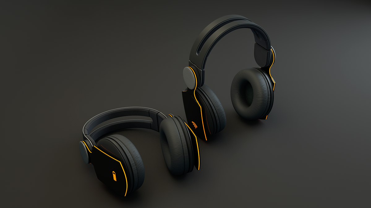 3D Headphones 3ds max cinema 4d global illumination