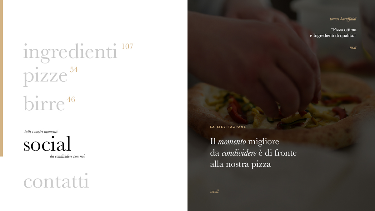 Pizza gourmet site design UI/UX user experience Italy Food 
