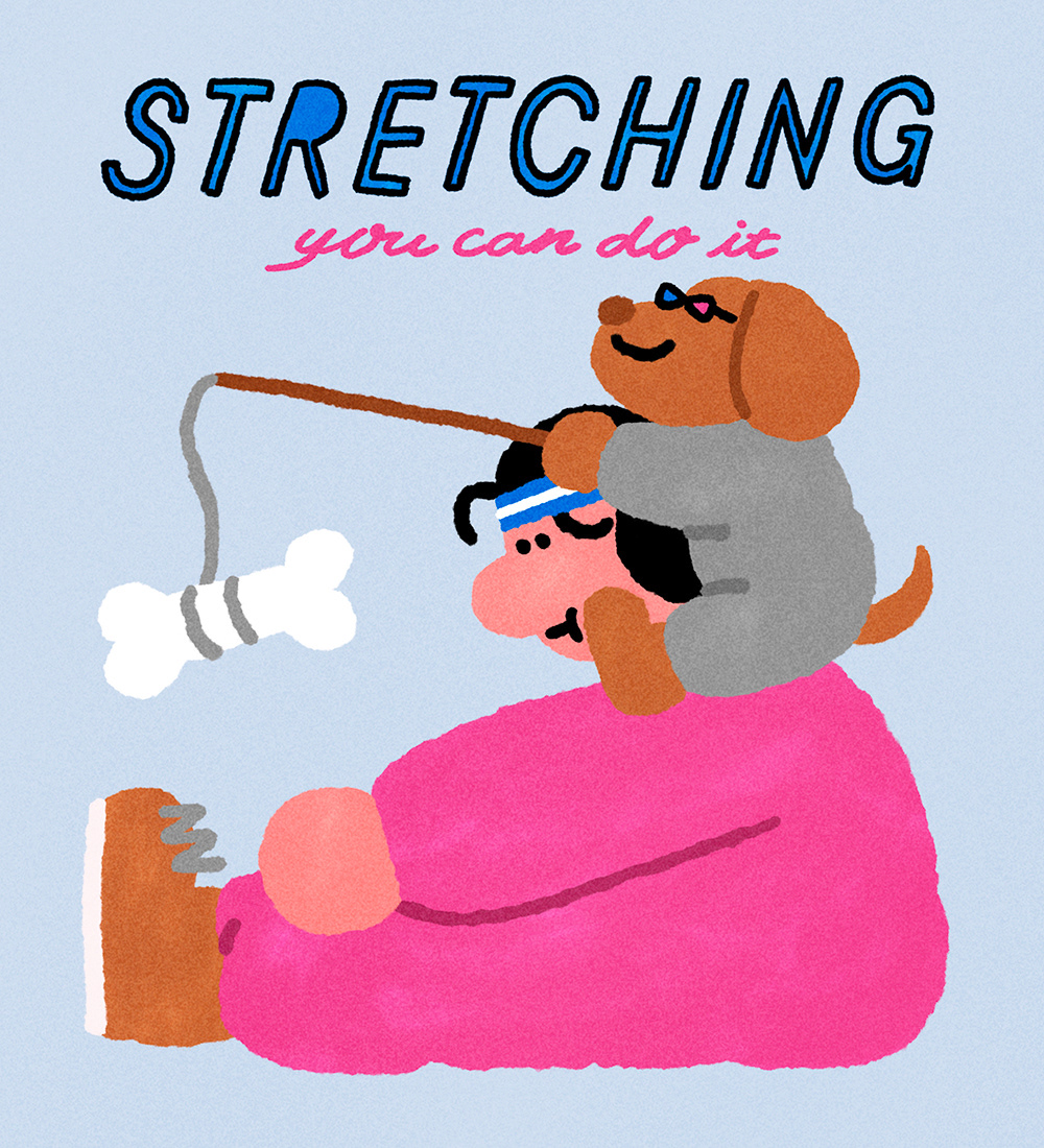 design doodle exercise illust ILLUSTRATION  Illustrator kimjam logo Stretching visual identity