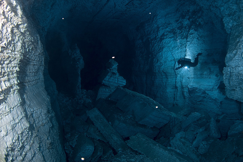 underwater cave Russia photo