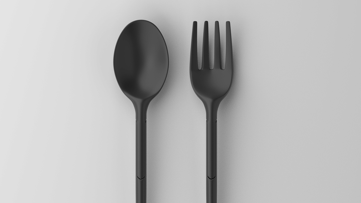 cutlery industrial design  product design  muji Minimalism minimalist 3D Rendering Product Rendering rendering 3d printing