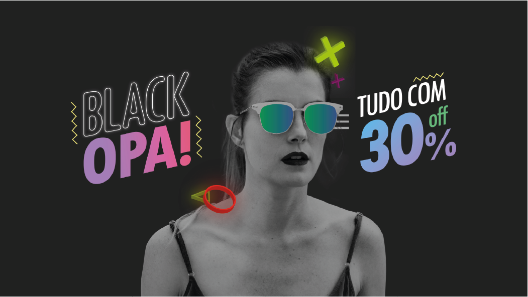BlackFriday óculos 3D campanha Brasil criativo preto colors