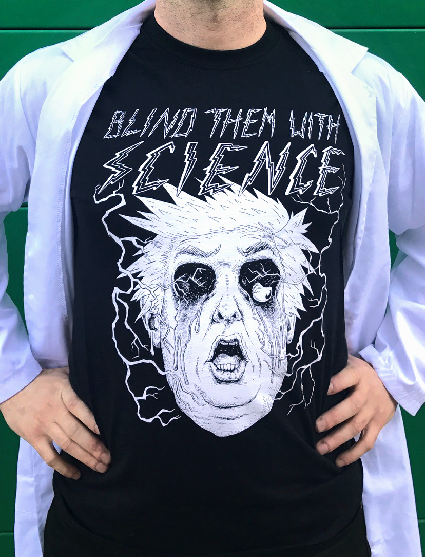 metal science punk protest goth type lightning screen printing black Resist