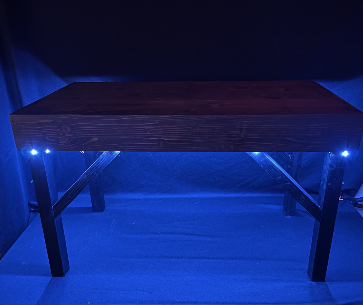 furniture led lights lighting storage table wood